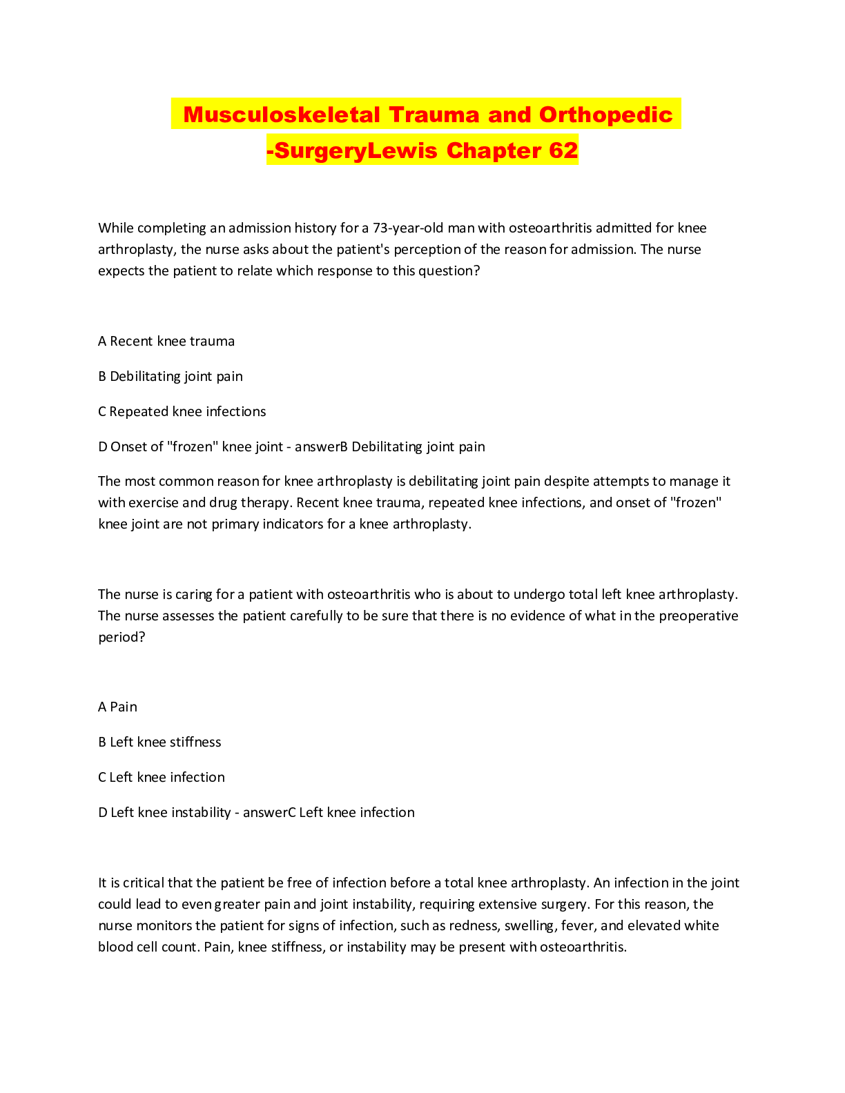 Preview of Musculoskeletal Trauma and Orthopedic -SurgeryLewis Chapter 62